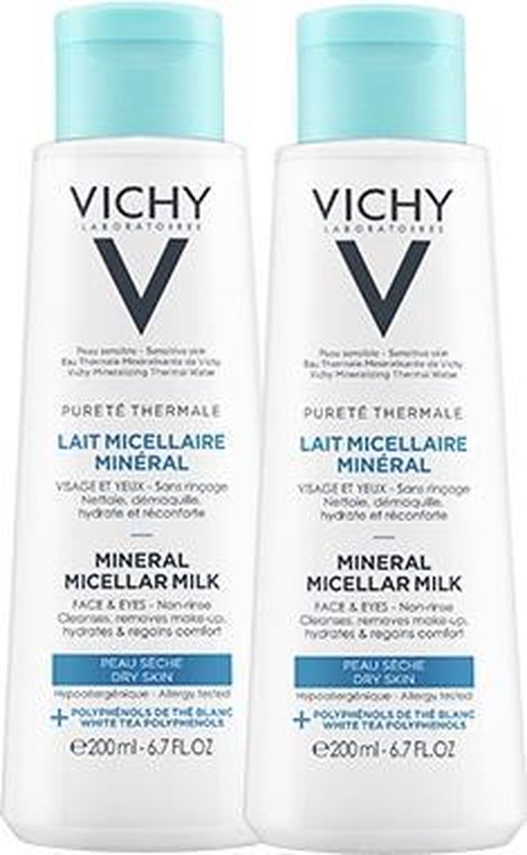 Vichy Pureté Thermale Micellaire reinigingsmelk - 2x200ml - Droge huid