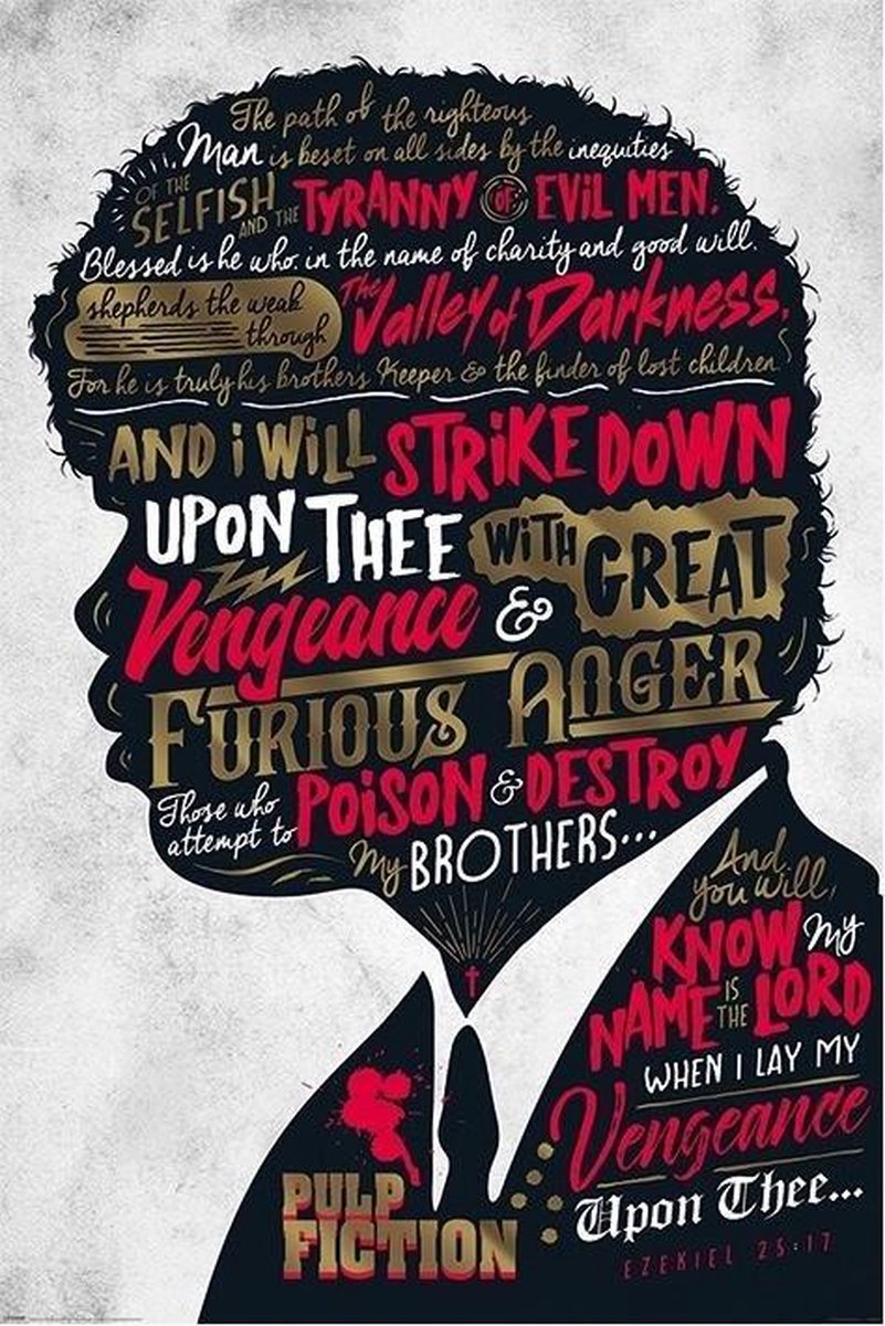 Pulp Fiction Ezekiel 25:17 Poster 61x91.5cm