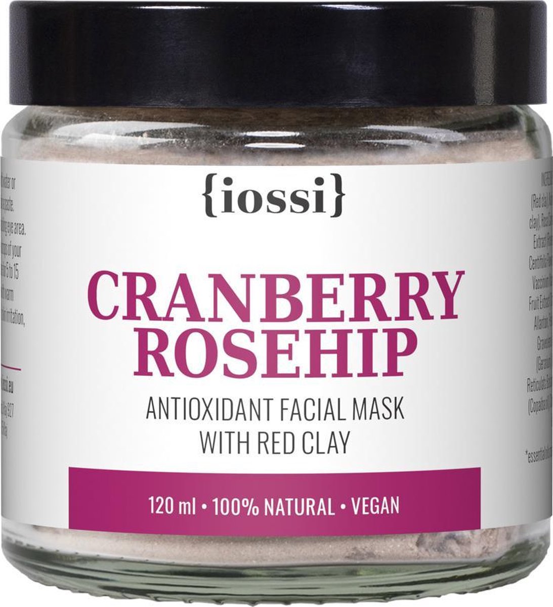 IOSSI | Cranberry Rosehip Antioxidant Face Mask | Gezichtsmasker | Kleimasker | Rode Kleimasker | Natuurlijke Masker | Poedermasker