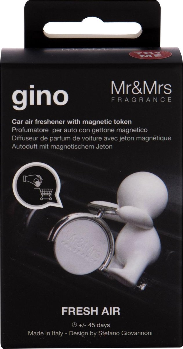 Mr&Mrs Fragrance Autoverfrisser Gino Fresh Air Wit | bol.com