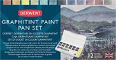 Derwent Graphitint Peinture Pan Travel Set - 12 couleurs
