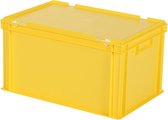 Stapelbak met deksel - Opbergbox - 600x400xH335mm - geel