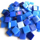 Mozaïeksteentjes Colorful squares - blauw mix; 250 gram