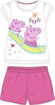 Peppa Pig pyjama - maat 122 - Peppa Big shortama - roze met wit