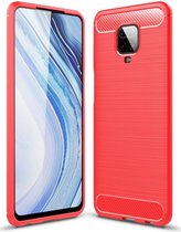 Xiaomi Redmi Note 9S / Note 9 Pro Geborsteld TPU Hoesje Rood