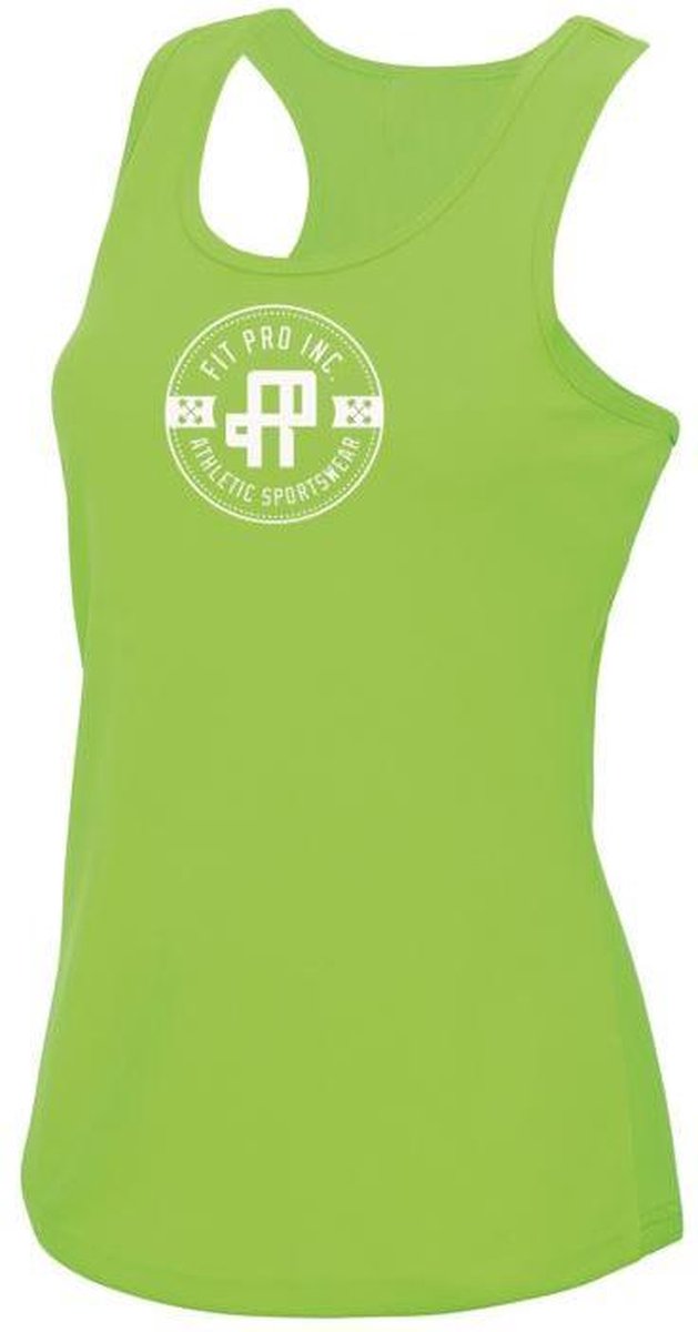 FitProWear Sporthemd Mouwloos Badge Dames - Lichtgroen - Maat S