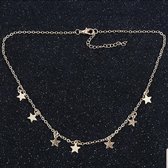 Numada - Ketting Sterren - Choker Collier - Goud - 42 cm