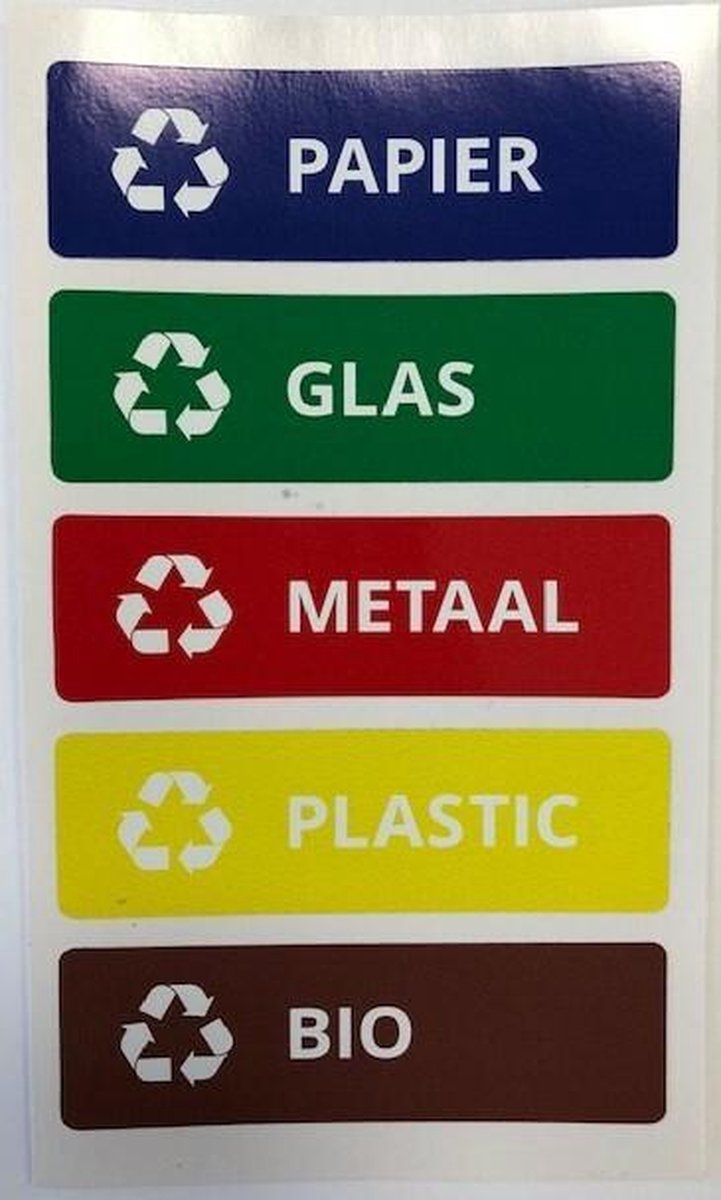 Plafor Prullenbak voor afvalscheiding 28L Geel met 5 gratis stickers recycle