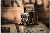 MN Collections - Schilderij - Vintage Photography. - Zwart, Wit, Bruin En Creme - 120 X 80 Cm