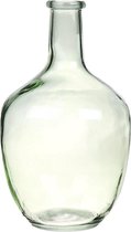 Fles vaas Milano 15 x 25,3 cm transparant lichtgroen glas - Home Deco vazen - Woonaccessoires