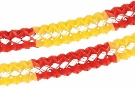 Vermindering hanger Horizontaal 3x stuks papieren feest slingers rood/geel 4 meter - Spanje/Spaanse kleuren  versiering... | bol.com