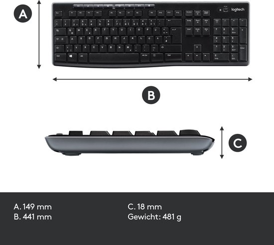 Logitech MK270 Draadloos Toetsenbord en Muis Qwerty Logitech MK270 Draadloos Toetsenbord en Muis Qwerty