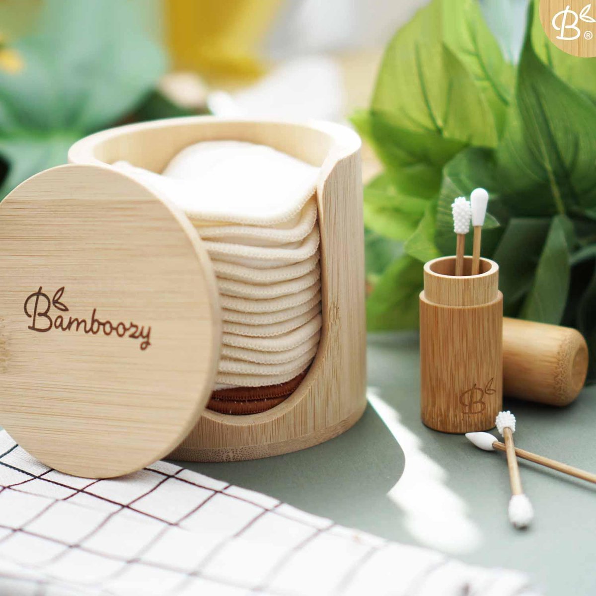 Coton-tiges réutilisables Bamboozy 4x avec support en bambou - Coton-tige  lavable