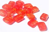 Vierkantje  plat oranje gemeleerd 10x8 mm, 40 st