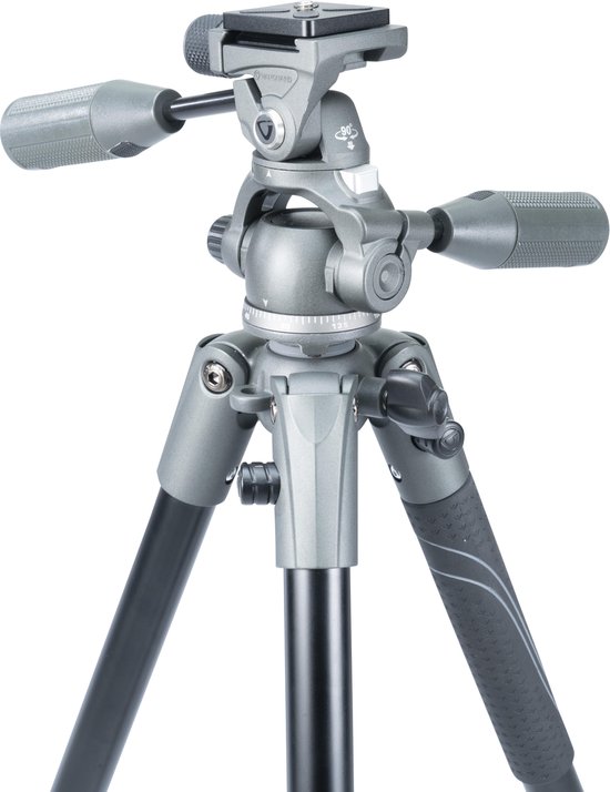 Treppiede Vanguard Vesta 203AP In Alluminio - Testa Sferica A 3 Vie, Peso 1.11 Kg, Carico 3.5 Kg