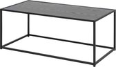 Lisomme Vic industriële houten salontafel - L100 x B50 x H40 cm - Zwart