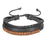 Leren armband Heren Verstelbaar Touw Zwart Bruin