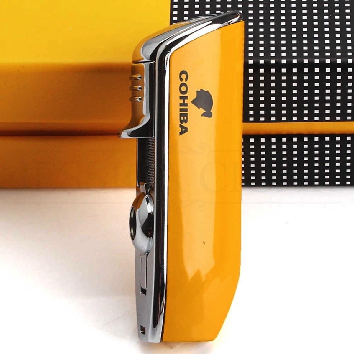 Goedkoopste Cohiba® Sigarenaansteker - Sigarenboor - Sigaren - Sigaar - Cohiba Aansteker - Sigarenboor - Sigaren Accessoires - Sigarenknipper - Sigaar Aansteker - Cohiba - Incl. Luxe Geschenkdoos - Geel