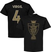 Liverpool Kampioens Trophy 2020 T-Shirt + Virgil 4 - Zwart - S