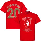 Liverpool Champions T-Shirt 2020 + Champions 20 - Rood - XS