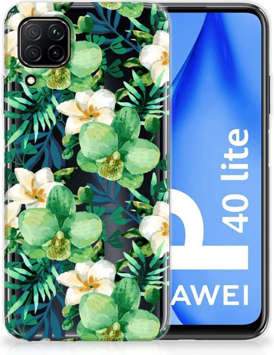 Huawei P40 Lite TPU Case Orchidee Groen