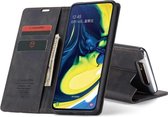 CASEME - Samsung Galaxy A80 Retro Wallet Case - Zwart