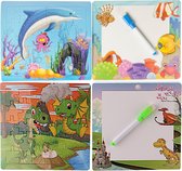 2 legpuzzels + 2 tekenborden + stiften dolfijn en draakje