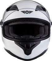 MOTO X87 Racing integraal helm scooterhelm, motorhelm met vizier, Glanzend Wit, XS hoofdomtrek 53-54cm