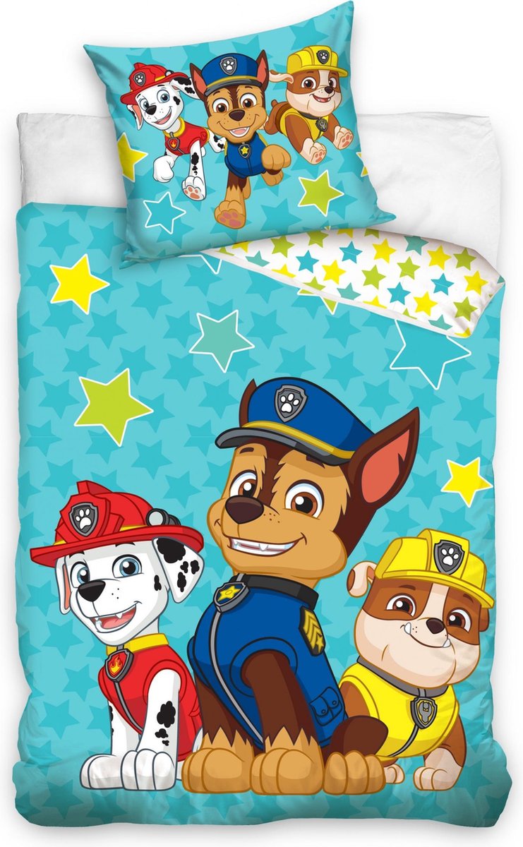 Carbotex Dekbedovertrek Paw Patrol Baby 100 X 135 Cm Katoen Blauw