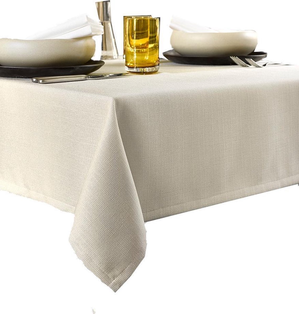 De Witte Lietaer Tafellaken Gibson - Polyester - Ø 190 cm - Beige