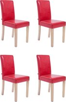 Clp Ina Set van 4 eetkamerstoelen - Kunstleer - Rood