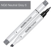 Stylefile Marker Brush - Neutral Grey 6 - Hoge kwaliteit twin tip marker met brushpunt