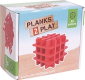 Planks 2 Play Gekleurde Houten Plankjes Set - 45 stuks - Rood