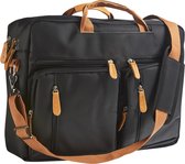 Cristo Urban - Business tas 17" (Polyester), 2 in 1 draagtas/rugzak - zwart