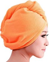 Doodadeals® Microvezel Haar Handdoek - Oranje - 2 Stuks - Krullend & Stijl Haar - Haarhanddoek Microvezel - Microvezel Handdoek - Sneldrogend