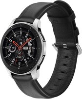 Bandje Zwart Leer Geschikt voor Samsung Galaxy Watch 42mm