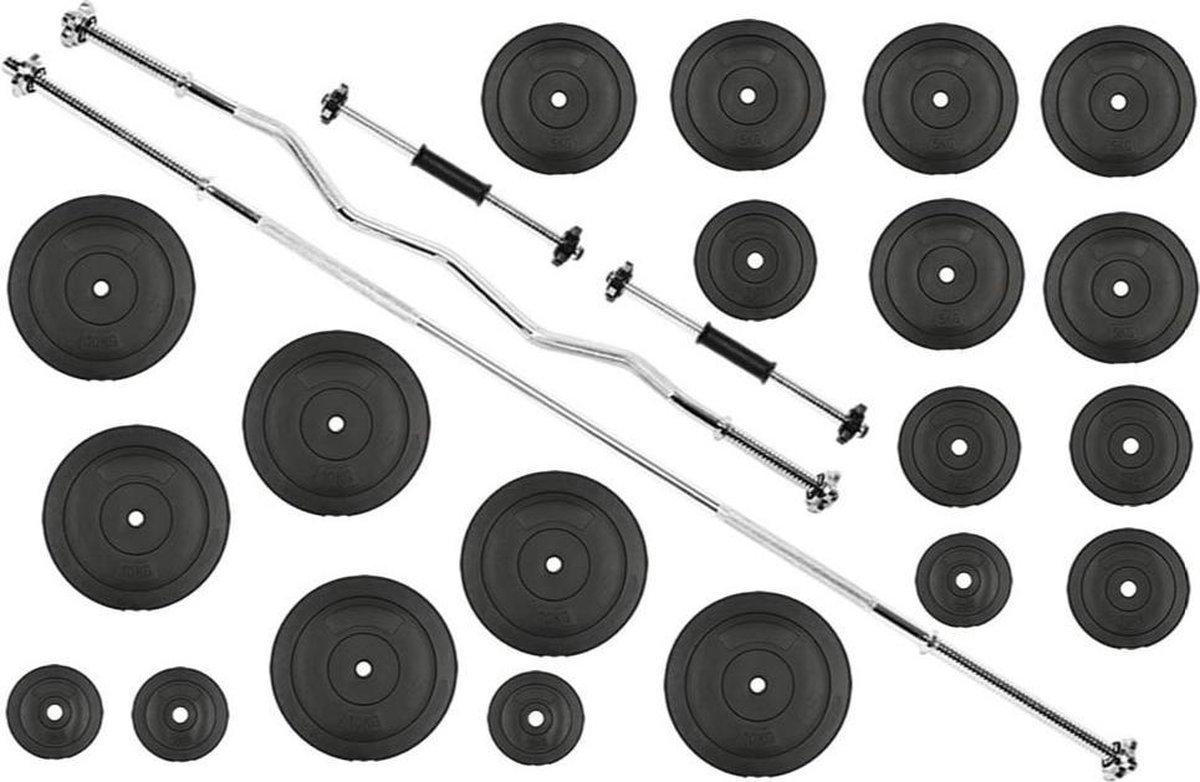 Halterset – Gewichtenset – Fitness set – Dumbbellset – Halterstangset – 120 kg