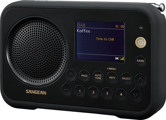 Radio Portatile Sangean DPR-69 DAB+ Nero - Ricaricabile, Con 10 Preselezioni, Display LCD Retroilluminato