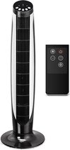 Ventilator - Aigi Aguna - 45W - Torenventilator - Afstandsbediening - Timer - Staand - Rond - Zwart - Kunststof - BES LED
