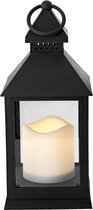 Lucy's Living Luxe lantaarn AUGU zwart   – B10xL10xH24 cm - kaarsenhouder – waxinelicht houder - windlicht - decoratie - naturel – tuindecoratie - woondecoratie