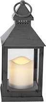 Lucy's Living Luxe lantaarn AUGU grijs   – B10xL10xH24 cm - kaarsenhouder – waxinelicht houder - windlicht - decoratie - naturel – tuindecoratie - woondecoratie