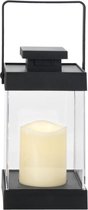 Lucy's Living Luxe lantaarn TAF Led – B15xL15xH27 cm - kaarsenhouder – waxinelicht houder - windlicht - decoratie - naturel – tuindecoratie - woondecoratie
