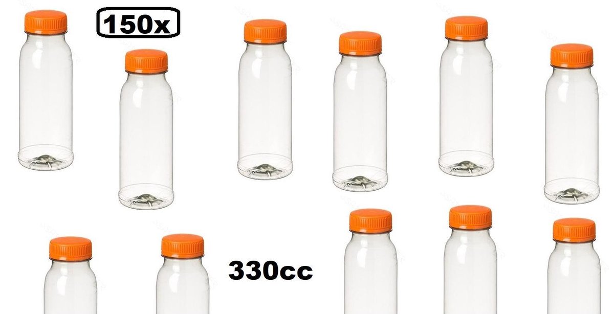 PrimeMatik - Petites bouteilles en plastique PET recyclable, carrées et  transparentes 400mL, 7 pièces.