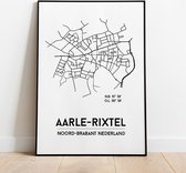 Aarle-Rixtel city poster, A3 (30x40cm) met lijst, plattegrond poster, woonplaatsposter, woonposter