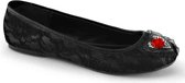 Star-25 Lace flats with heart patch on nose black - (EU 37 = US 7) - Demonia