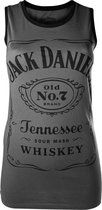 Jack Daniel's Tanktop Grijs met Zwart klassiek Logo Maat XS