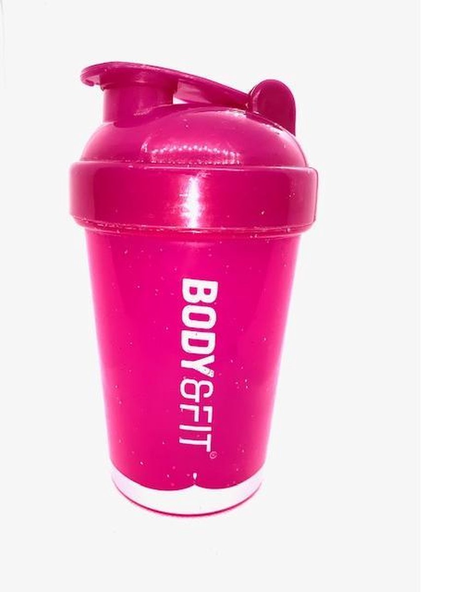 mooi Ontwijken propeller Body&Fit Special Edition 500ml Shake beker bidon - Roze met Glitters en  Logo | bol.com