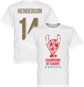 Liverpool Trophy Henderson 14 Champions of Europe 2019 T-Shirt - Wit - S