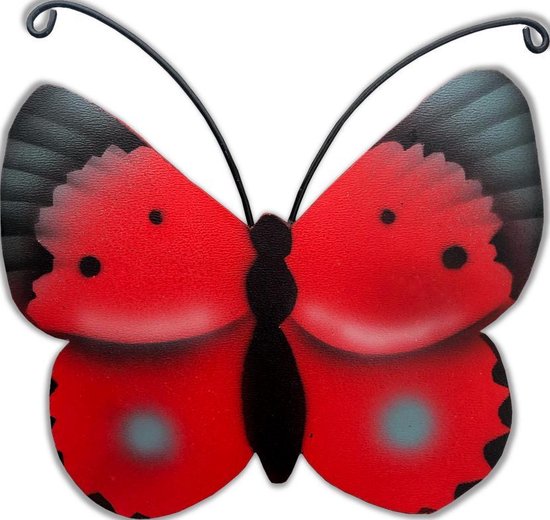 Bouwen op spoel Herkenning Handgemaakte Houten Vlinder (Rood) | bol.com