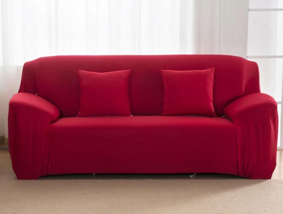 Premium Elastische Sofa Cover - Spandex - Bank Hoes - Slaapbank - Woonkamer Decoratie - 3 Zits - 190-230cm - Rood